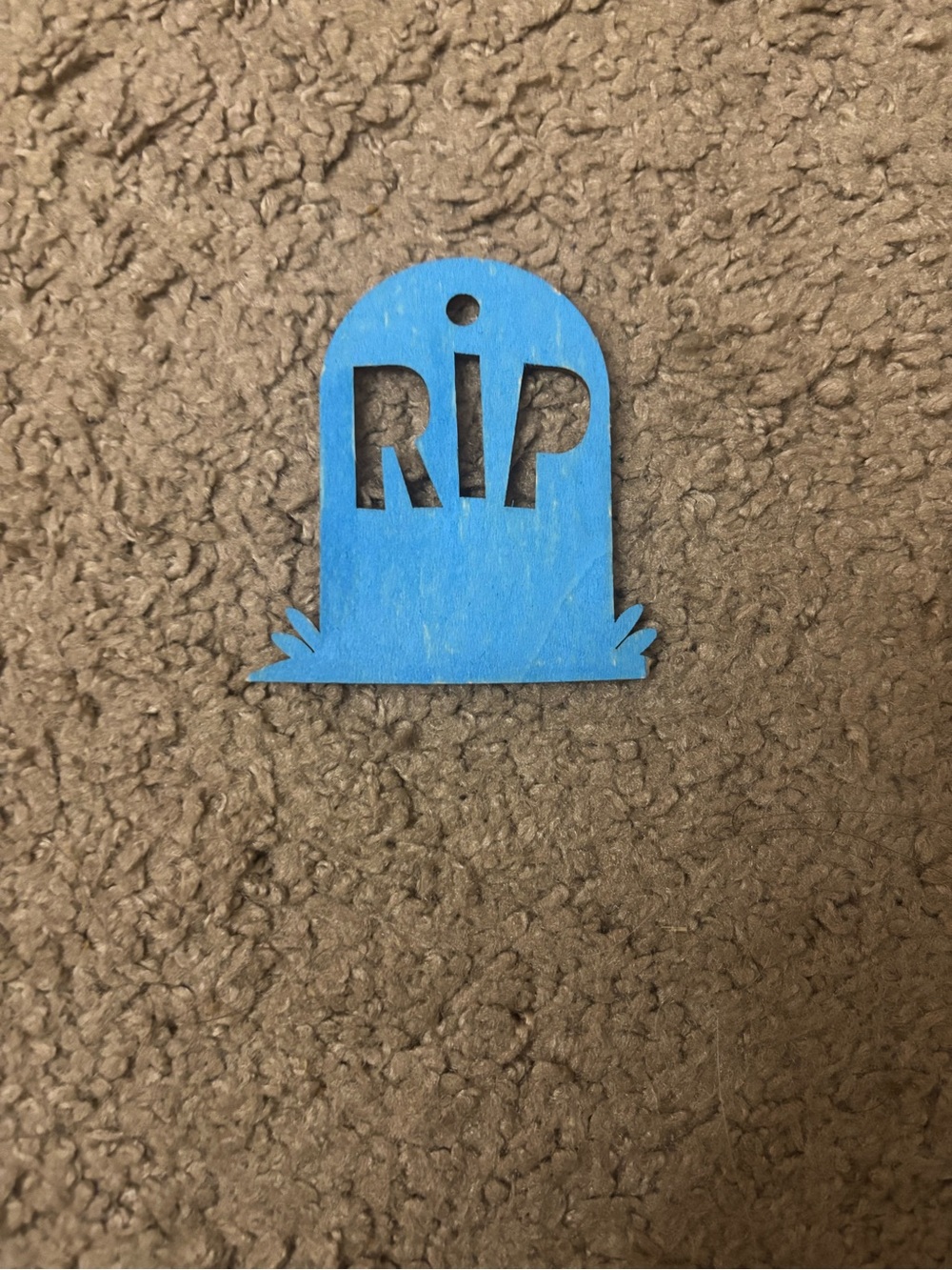 Blue Wooden RIP Tombstone Hanging Ornament - Halloween Decor